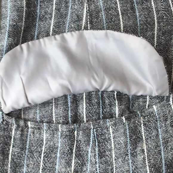 Suzy Shier Linen pinStripe  Long Vest Sleeveless Waistcoat Size S - Picture 3 of 11